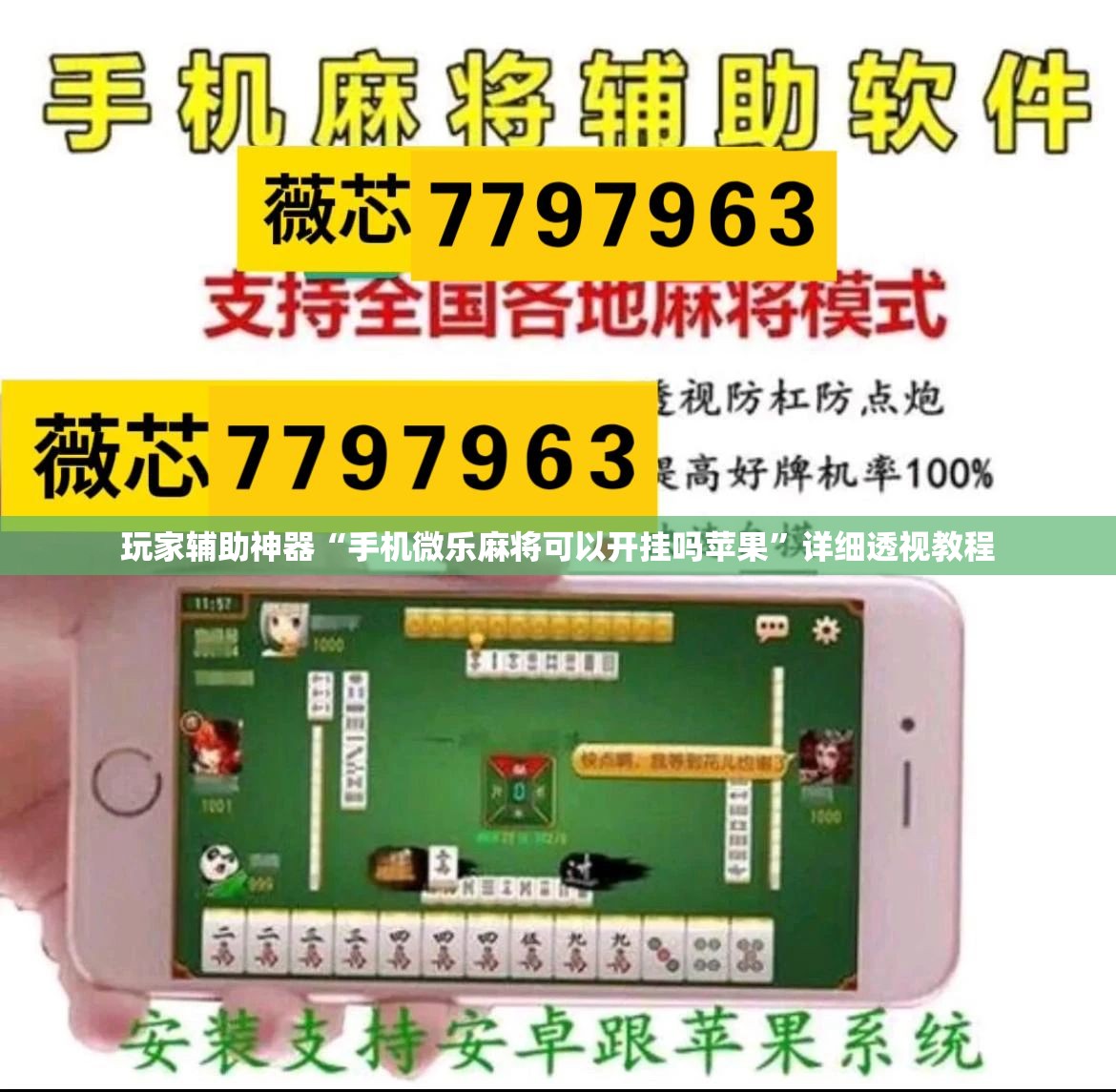 玩家辅助神器“手机微乐麻将可以开挂吗苹果	”详细透视教程