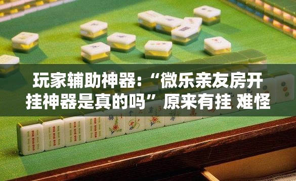 玩家辅助神器:“微乐亲友房开挂神器是真的吗	”原来有挂 难怪会一直输