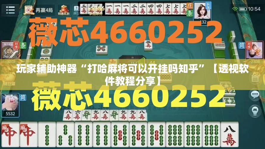 玩家辅助神器“打哈麻将可以开挂吗知乎”【透视软件教程分享】