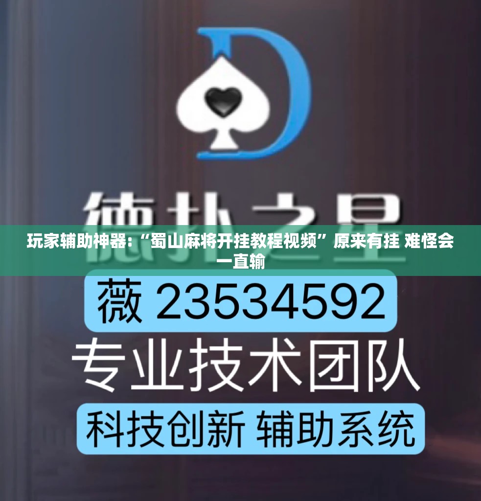 玩家辅助神器:“蜀山麻将开挂教程视频”原来有挂 难怪会一直输