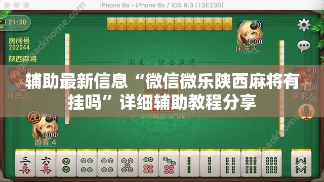 辅助最新信息“微信微乐陕西麻将有挂吗”详细辅助教程分享